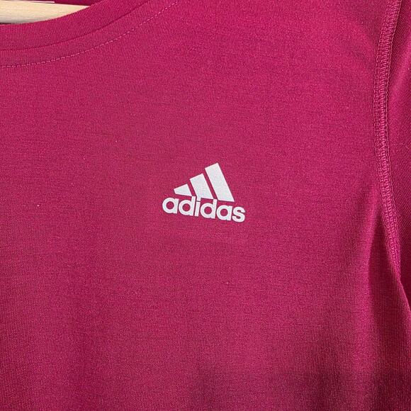 Adidas Women's Maroon Climalite Long Sleeve Ultimate Tee Activewear Top L LARGE - Picture 4 of 8